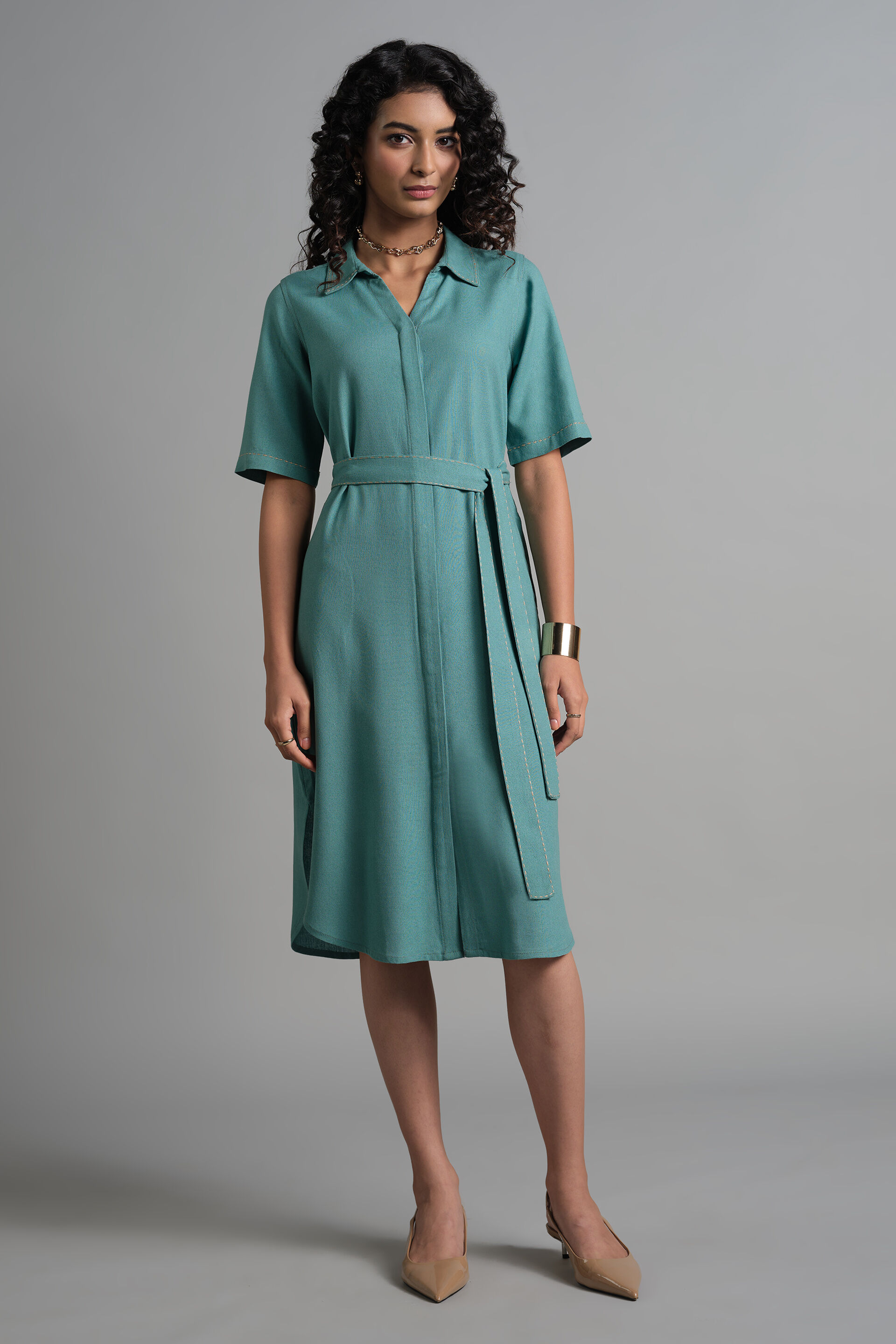 Ocean Wave Dress, Aqua, image 2